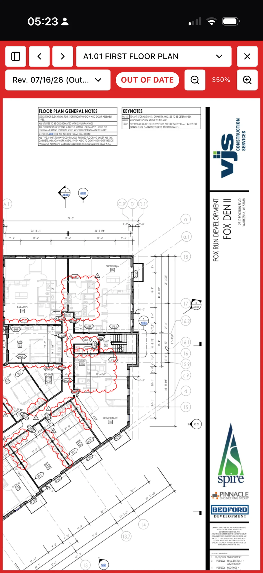 Out-of-date mobile drawing clearly marked with a red border and warning